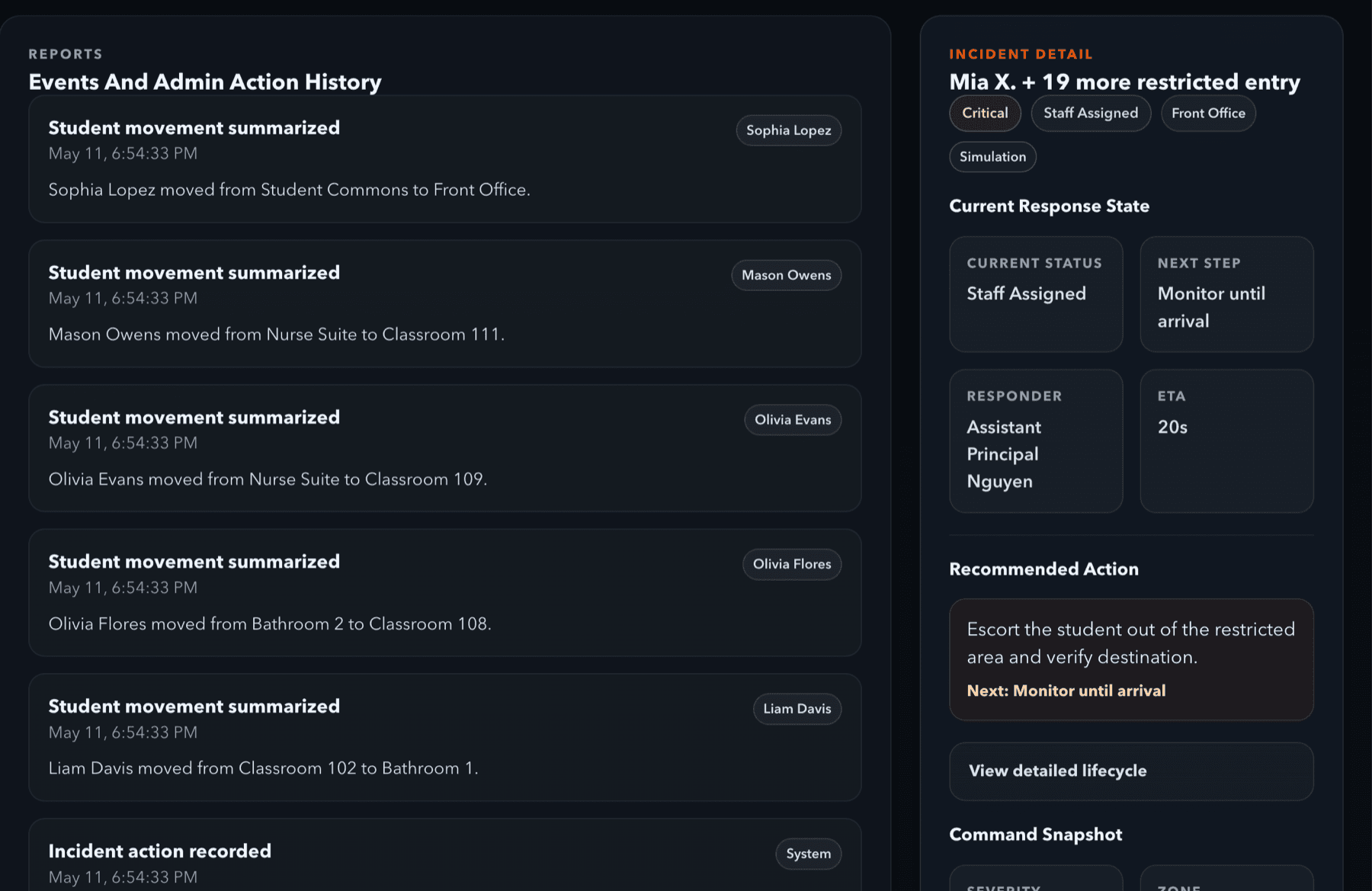 Reports and history screenshot